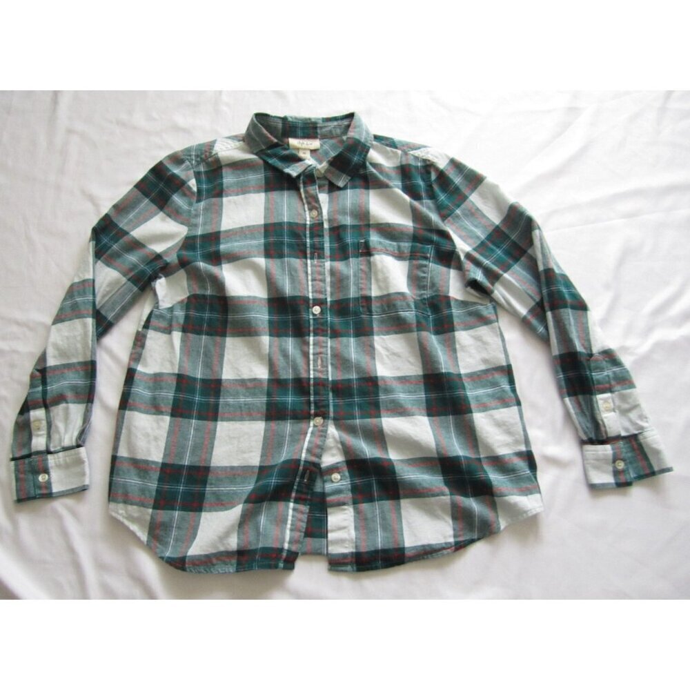 Women Style & Co Cotton Plaid Button Long Sleeve Shirt‎ Sz PXL (WB374)